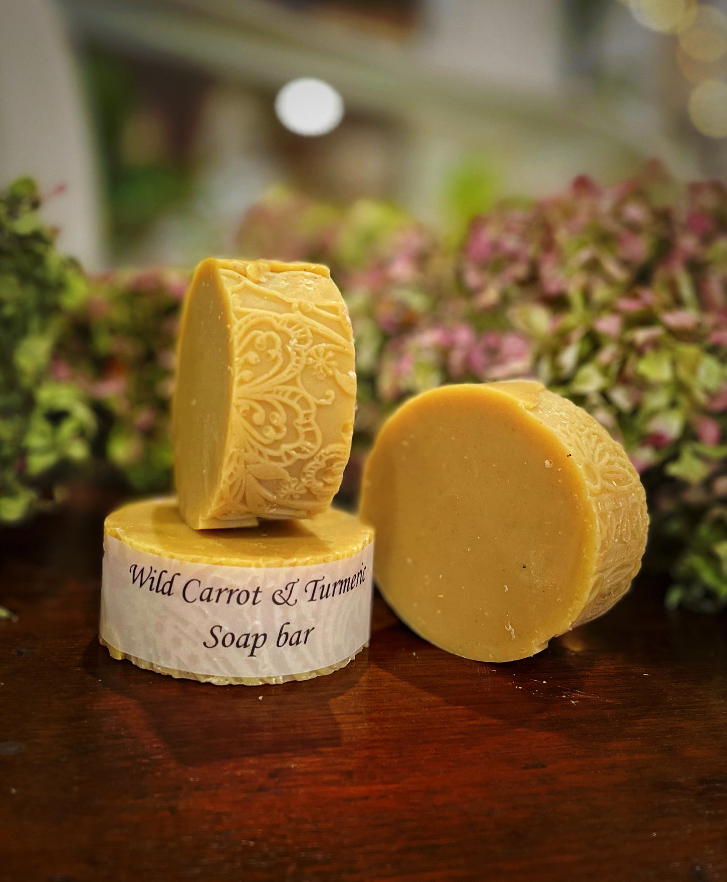 Carrot seed oil and turmeric soap