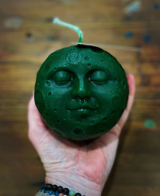Moon candle beeswax